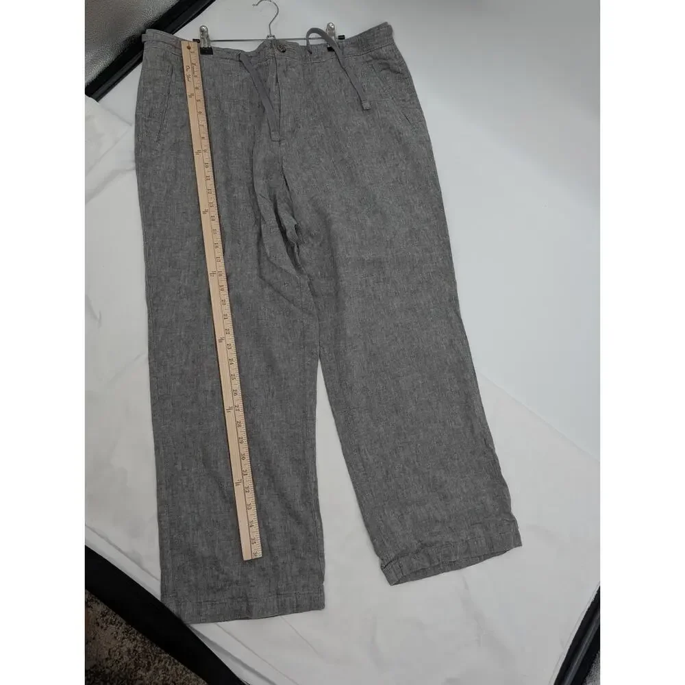 Tasso Elba Island Linen Blend Wide Leg Men's 38 Pant Drawstring Beachy Vacation